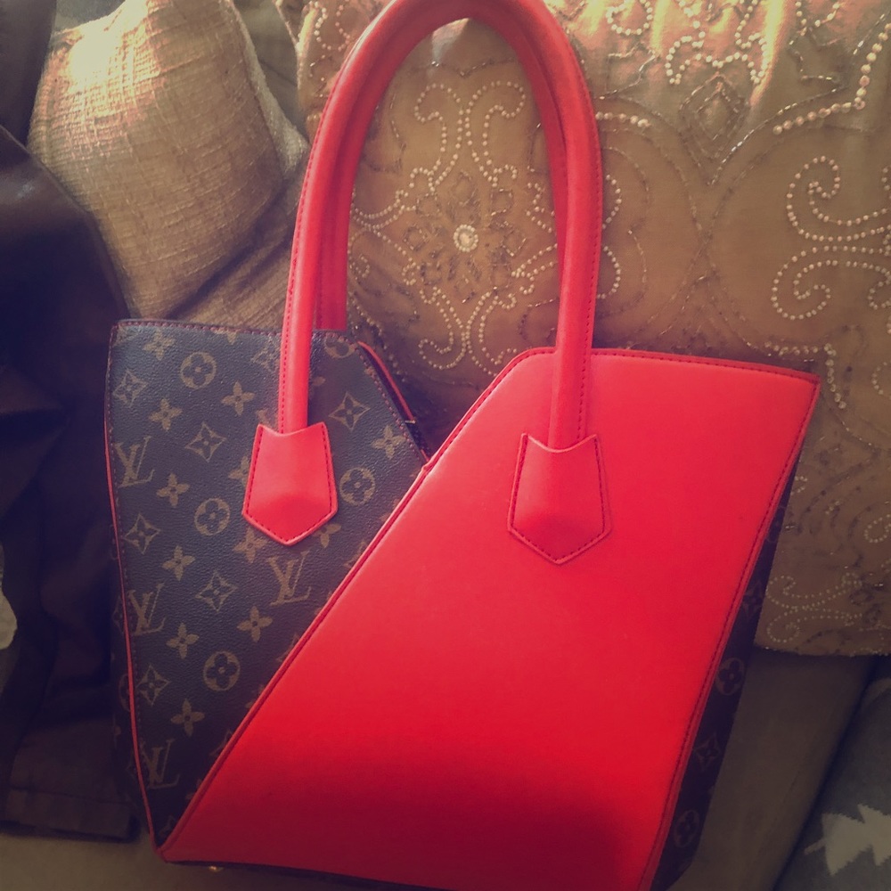 Red and brown purse